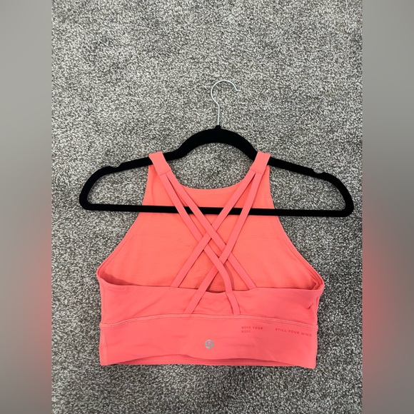 Lululemon Wunder high neck longline sports bra size 8 coral medium support - Picture 4 of 6